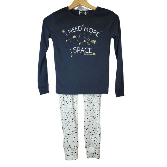2/$15 BCBG Girls Pajama Set Blue Size 10 Pants I Need More Space Stars Astronomy - Picture 1 of 11